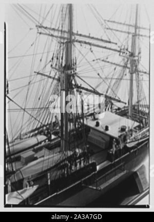 Seamen's Bank für Einsparungen Schiffsmodell, 74 Wall Street, New York City. Stockfoto