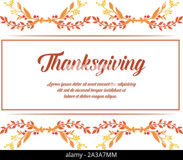 Plakat Danksagung, mit eleganten Blätter frame. Vektor Stock Vektor