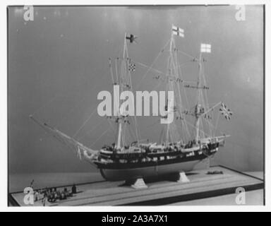 Seamen's Bank für Einsparungen, 74 Wall Street, New York City, Schiffsmodelle. Stockfoto