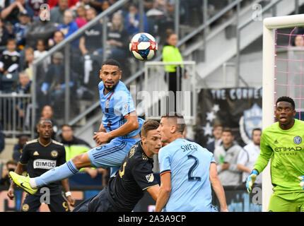 Chester, Pennsylvania, USA. 6. Okt, 2019. New York City FC und der Philadelphia Union in Aktion bei Talen Energie Stadion in Chester PA Credit: Ricky Fitchett/ZUMA Draht/Alamy leben Nachrichten Stockfoto