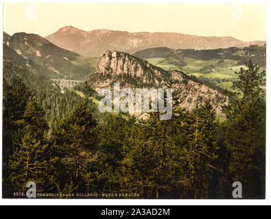 Semmering Eisenbahn, Bolleros Straße und Rax Alp (d. h., raxalpe), Steiermark, Österreich-ungarn; Teil: Ansichten der österreichisch-ungarischen Monarchie in der Photochrom print Collection.; Titel von den Detroit Publishing Co., Katalog J - Ausland abschnitt, Detroit, Mich.: Detroit Publishing Company, 1905.; Drucken. 8376.; Stockfoto