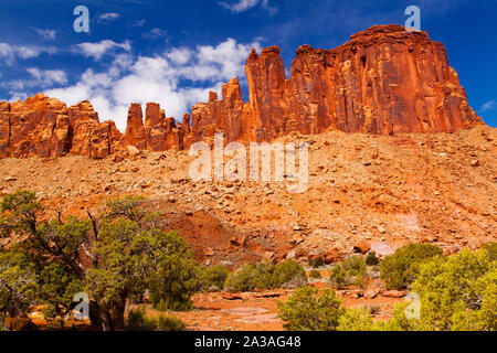 Bridger Jack Türme, Indian Creek, UT, USA Stockfoto