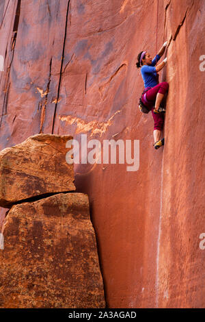 Kletterer, Indian Creek, UT, USA Stockfoto