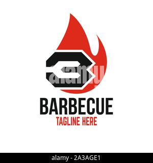 Moderne Grill und der Buchstabe B Logo. Stock Vektor
