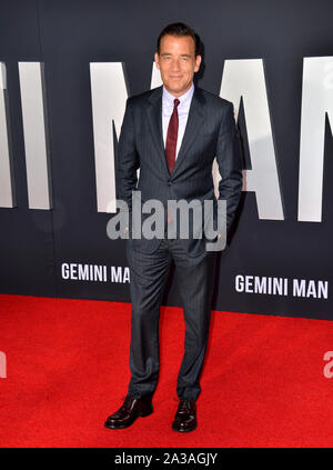 LOS ANGELES, USA. Oktober 07, 2019: Clive Owen bei der Premiere von "Gemini Man" an der TCL Chinese Theater, Hollywood. Bild: Paul Smith/Featureflash Credit: Paul Smith/Alamy leben Nachrichten Stockfoto