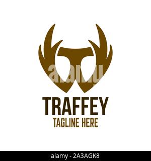Moderne Trophäe und Schreiben T-Logo Stock Vektor