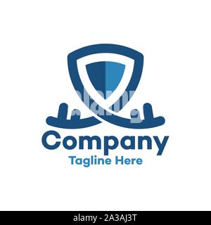 Moderne Schlüssel und Shield Logo Stock Vektor