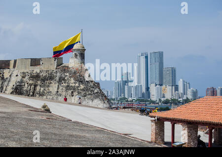 San Felipe de Barajas Castle, eines der Wahrzeichen in Cartagena Stockfoto