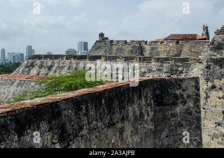 San Felipe de Barajas Castle, eines der Wahrzeichen in Cartagena Stockfoto