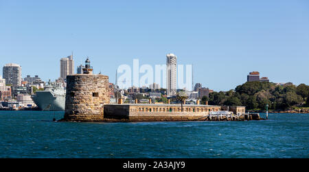 Fort Denison in den Hafen von Sydney, Sydney, Australien, am 27. September 2019 Stockfoto