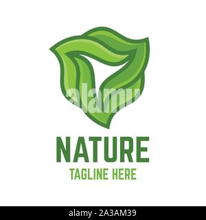 Modern Nature Shield Logo Stock Vektor