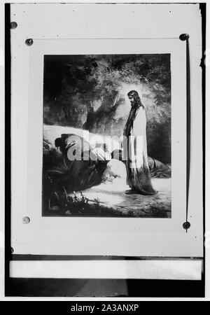 Der religiöse Gemälde von Christi Leiden, durch Kosheleff, in Russischen Hospiz, Jerusalem. Christus findet Jünger schlafend in Gethsemane Stockfoto