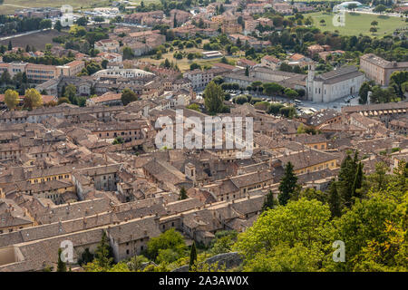 Luftaufnahme der Stadt Gubbio Stockfoto