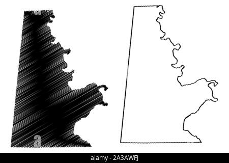 Sumter County, Alabama (Grafschaften in Alabama, Vereinigte Staaten von Amerika, USA, USA, USA) Karte Vektor-illustration, kritzeln Skizze Sumter Karte Stock Vektor