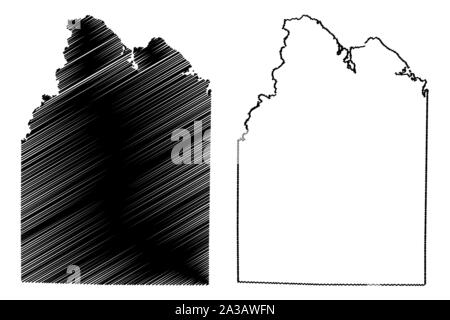 Lawrence County, Alabama (Grafschaften in Alabama, Vereinigte Staaten von Amerika, USA, USA, USA) Karte Vektor-illustration, kritzeln Skizze Lawrence Karte Stock Vektor