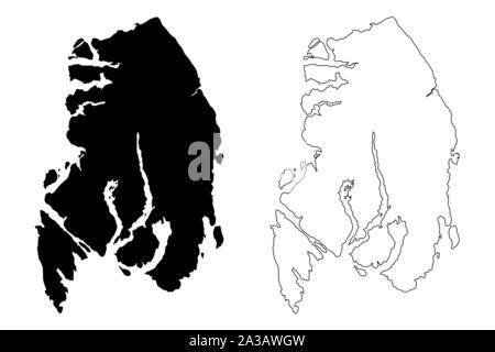 Ketchikan Gateway Borough, Alaska (Stadtbezirke und Volkszählung in Alaska, die Vereinigten Staaten von Amerika, USA, USA, USA) Karte Vektor-illustration, Kritzeln sket Stock Vektor