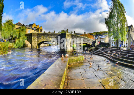 Alte Packesel Hebden Bridge, Wasser, Hebden Bridge, südlichen Pennines, Calderdale, West Yorkshire Stockfoto