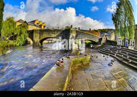 Alte Packesel Hebden Bridge, Wasser, Hebden Bridge, südlichen Pennines, Calderdale, West Yorkshire Stockfoto