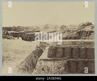 Belagerung von Yorktown. Bund Batterie Nr. 1 Stockfoto