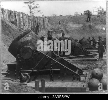 Belagerung von Yorktown, Virginia. Blick auf Bundes- Batterie, Nr. 4 Stockfoto