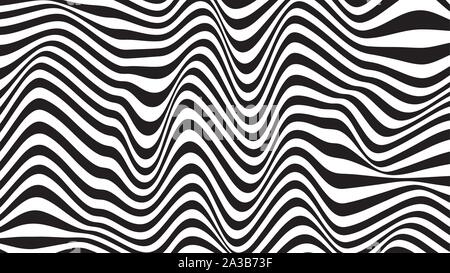 Abstrakte op-art Hintergrund, optische Illusion Zebrafell Muster Stock Vektor