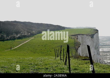 Les Falaises entre le Saint-Pierre et Mers-les-Bains, chemins de randonnée avec vue sur la Mer, La Baie de Somme, Ault, Onival, Cayeux-sur-Mer Stockfoto