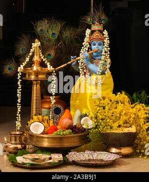 Vishu Kani Bilder Vishukani Grüße Bilder Stockfoto