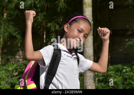 Eine starke junge asiatische Studentin Stockfoto