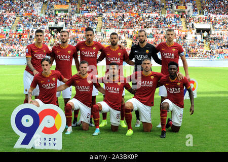 Line up Roma während Roma Vs Cagliari, Roma, Italien, 06 Okt 2019, Fußball Italienische Fußball Serie A Männer Meisterschaft Stockfoto