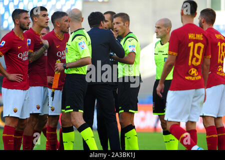 Proteste von Daniel Fonseca, alle. Roma, am Ende der gleichen während Roma Vs Cagliari, Roma, Italien, 06 Okt 2019, Fußball Italienische Fußball Serie A Männer Stockfoto