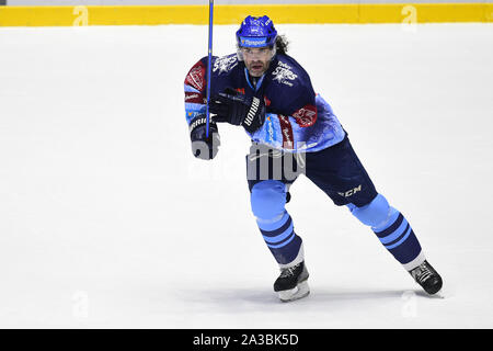 Pardubice, Tschechische Republik. 06 Okt, 2019. 8. kola Utkani hokejove extraligy: HC Dynamo Pardubice - Rytiri Kladno, 6. rijna 2019 v Pardubicich. Jaromir Jagr z Kladna. Stockfoto