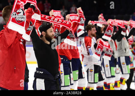 Pardubice, Tschechische Republik. 06 Okt, 2019. 8. kola Utkani hokejove extraligy: HC Dynamo Pardubice - Rytiri Kladno, 6. rijna 2019 v Pardubicich. Marek Hovorka z Pardubic. Stockfoto