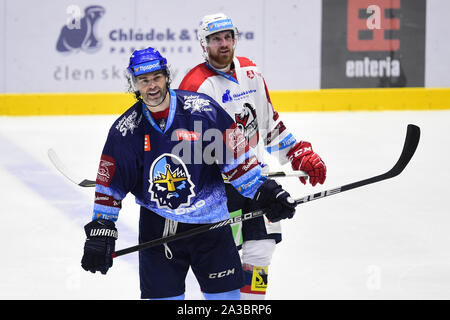 Pardubice, Tschechische Republik. 06 Okt, 2019. 8. kola Utkani hokejove extraligy: HC Dynamo Pardubice - Rytiri Kladno, 6. rijna 2019 v Pardubicich. Jaromir Jagr z Kladna. Stockfoto