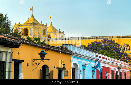 Traditionelle Häuser in Antigua Guatemala Stockfoto