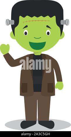 Cartoon Illustration eines lustigen Frankenstein Monster für Kinder Stock Vektor