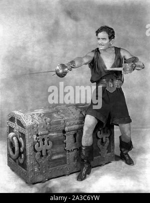 DOUGLAS Fairbanks Sr Werbung Porträt, als der Schwarze Pirat 1926 Direktor Albert Parker Stummfilm Elton Corporation/United Artists Stockfoto