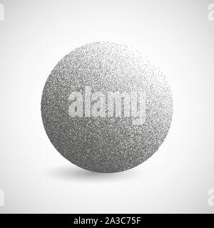 Die Steigung der Punkte. Halftone Kreis Vektor Symbol Logo, Symbol, Design. Abstrakte gepunktete Globus Abbildung auf weißem Hintergrund. Stock Vektor