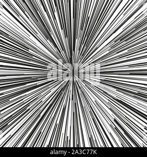 Explosive abstrakte Strahlen. Dynamite burst Blast vector Hintergrund. Comic Book schwarz und weiß radiale Linien Hintergrund. Manga speed Frame. Superhelden action. Explosion Vector Illustration. Quadratische Stempel Stock Vektor