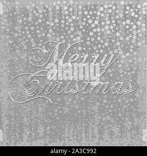 Frohe Weihnachten silber glitzernden Schriftzug Design. Vector Illustration. Element für Grußkarten, Poster. Stock Vektor