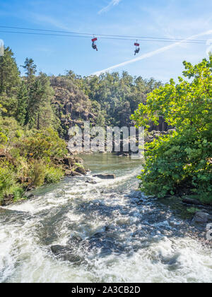 Tasmanien, Australien - 15. FEBRUAR 2019: Die SESSELBAHN am Cataract Gorge bei Launceston, Tasmanien, ist die längste Lebensdauer Sessellift in der Welt. Stockfoto