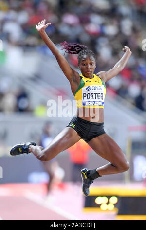 Chanice Porter (Jamaika). Weitsprung Frauen endgültig. IAAF Leichtathletik WM, Doha 2019 Stockfoto