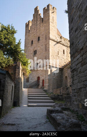 Innerhalb der Mauern in Carcassonne, Frankreich, La Cite ist die mittelalterliche Zitadelle, eine gut erhaltene Stadtmauer und eines der beliebtesten Reiseziel Stockfoto