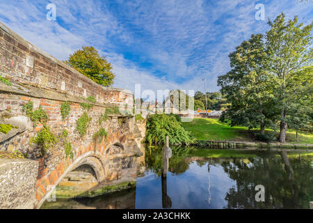 Die Bishops Bridge über den Fluss Wensum in Norwich Stockfoto