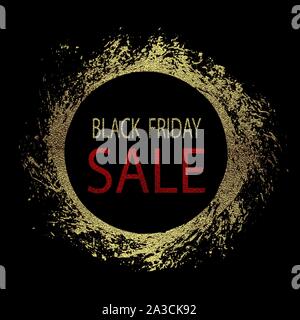Schwarzer Freitag verkauf Inschrift design Vorlage. Schwarzer Freitag golden Verkauf banner Dekoration. Vector Illustration. Stock Vektor