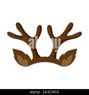 Frohe Weihnachten hut mit Rentier Hörner. Stock Vektor