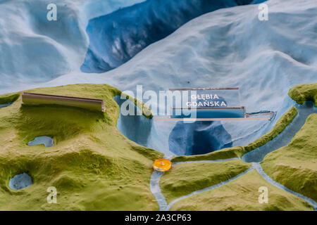 Die Danziger Bucht und Danzig Tief auf Maquette von Ostsee, auch Teil von Mecklenburg-vorpommern und Halbinsel Hel Stockfoto