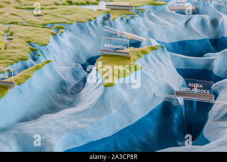 Gotland Insel und Gotland Tief auf Maquette der Ostsee, Stockfoto