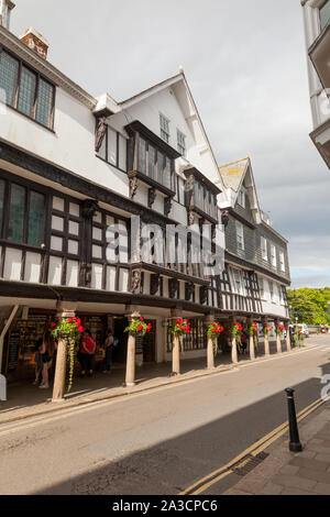 Der Butterwalk, Dartmouth, Devon, England, Vereinigtes Königreich. Stockfoto