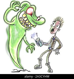 Ghost Hunter und Ghost Abbildung Stockfoto