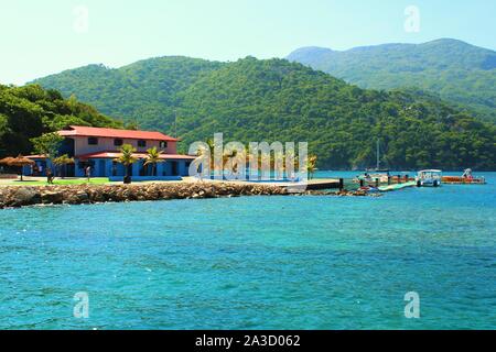 Ein Abschnitt des Resorts von Labadee, Haiti, die privat von Royal Caribbean International für die exklusive Nutzung der Kreuzfahrtschiffe. Stockfoto